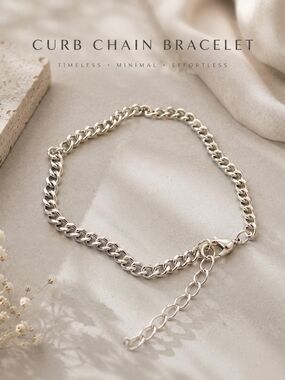 Silver Curb Chain Bracelet